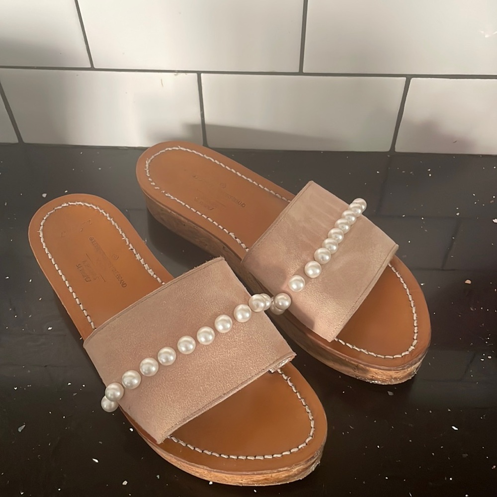 Golden goose rare pearl suede pink sandals